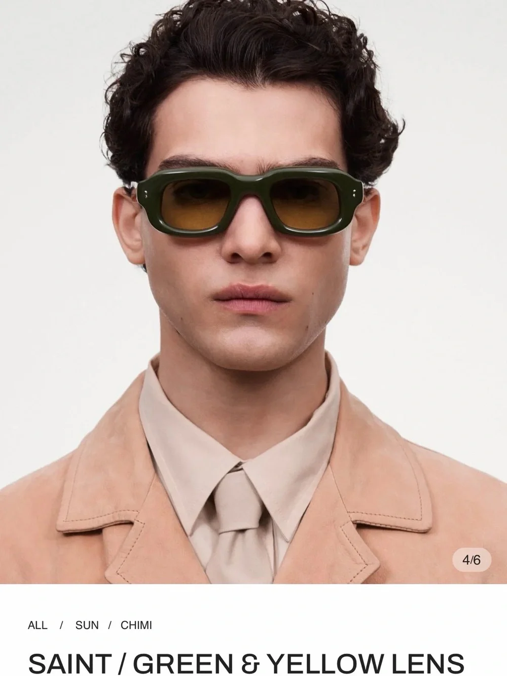 CHIMI SAINT Men’s Green Sunglasses with Yellow Lens